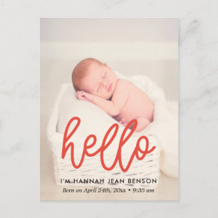 Carte Postale Bonjour - Jolie photo faire-part de naissance