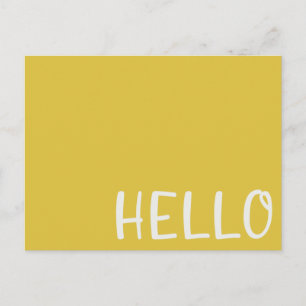 Carte Postale Bonjour    Moderne Mustard Jaune Minimaliste Simpl
