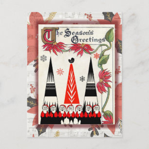 Carte Postale Bonjour Noël à Père Noël Vintage