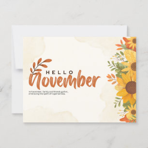 Carte Postale Bonjour novembre 