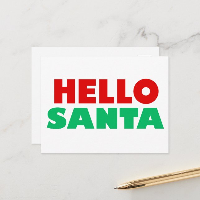 Carte Postale Bonjour père Noël (Devant/Arrière en situation)