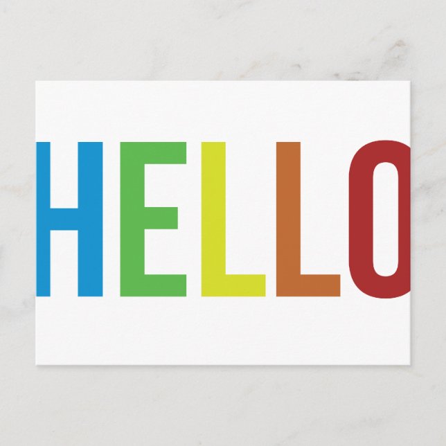 Carte Postale Bonjour Rainbow (Devant)