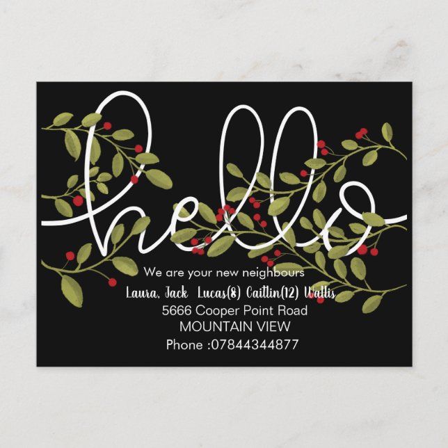 Carte Postale Bonjour rencontrer les voisins hiver automne (Devant)