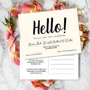 Carte Postale Bonjour, Rencontrez les voisins   Simple Welcome P