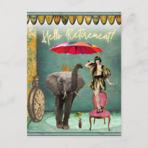 Carte Postale Bonjour Retraite Fun et Funky