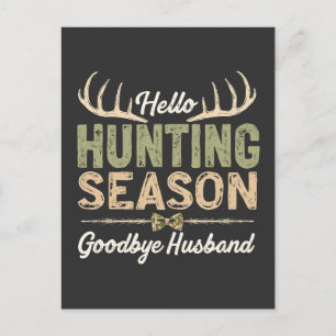 Carte Postale Bonjour saison de chasse, Adieu marié couples