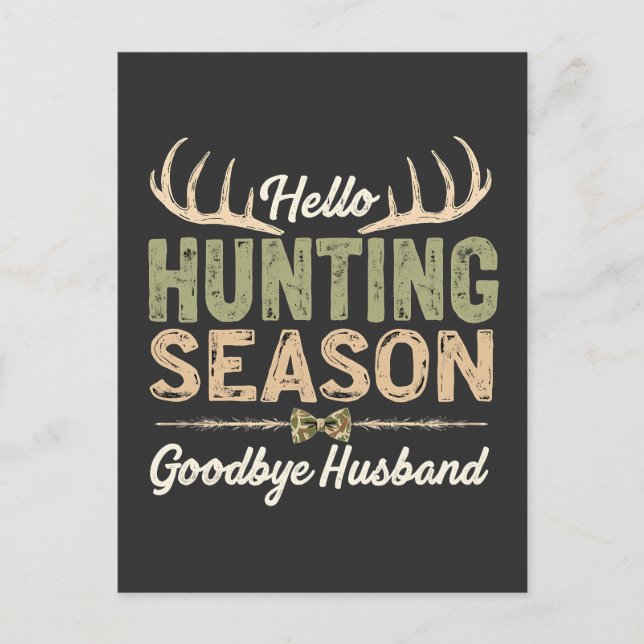 Carte Postale Bonjour saison de chasse, Adieu marié couples (Devant)