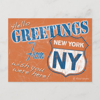 Carte Postale "Bonjour, salutations de New York", NYC Retro
