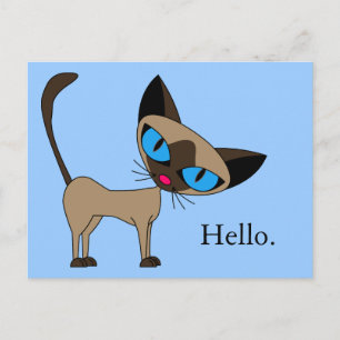 Carte postale Bonjour Siamese - Customisez-le !