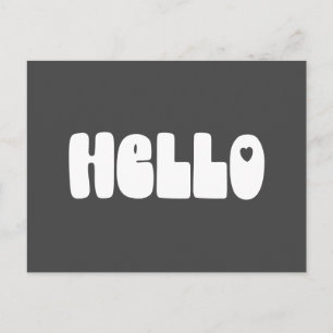 Carte Postale Bonjour Simple Retro Typographie Salutation en Noi