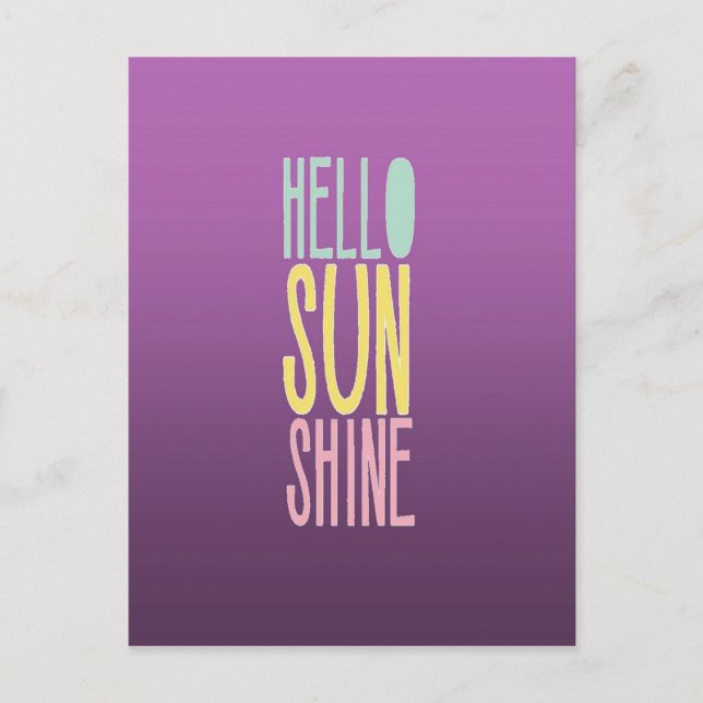 Carte Postale Bonjour Sunshine (Devant)