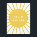 Carte Postale Bonjour Sunshine | Sun Modern Scandi Mustard Jaune<br><div class="desc">Simple,  élégant et mignon "Hello Sunshine" carte postale personnalisée avec un style scandinave "scandi" design graphique soleil en jaune moutarde avec typographie de bloc blanc moderne que vous pouvez facilement personnaliser avec vos propres mots,  phrase ou nom. Un cadeau parfait sur mesure pour un être cher!</div>