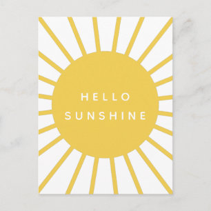 Carte Postale Bonjour Sunshine   Sun Modern Scandi Mustard Jaune
