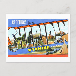 Carte Postale Bonjour vintage de Sheridan, Wyoming,