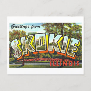 Carte Postale Bonjour vintage de Skokie, Illinois,