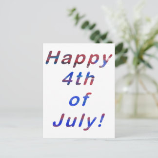 Carte Postale Bonne 4 juillet, Rouge Blue Blend Lettres Postcard