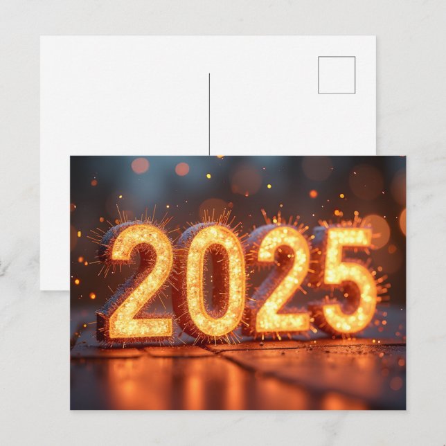 Carte Postale Bonne année 2025 (Devant / Derrière)