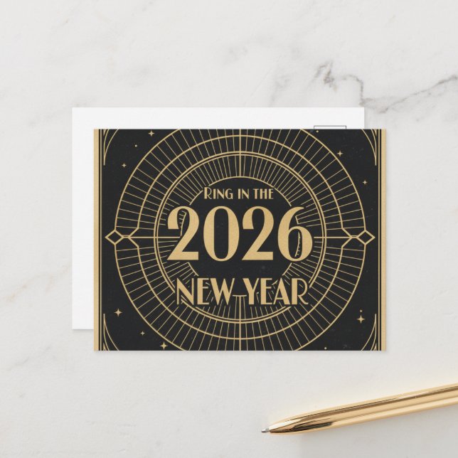 CARTE POSTALE BONNE ANNÉE 2026  (Devant/Arrière en situation)