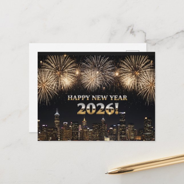 CARTE POSTALE BONNE ANNÉE 2026  (Devant/Arrière en situation)