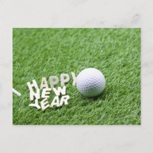 Carte Postale Bonne année au Golfeur