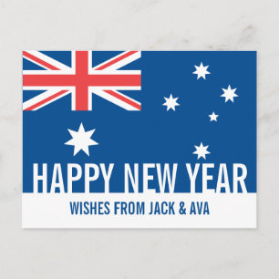 Carte Postale Bonne année Australie Drapeau australien Personnal