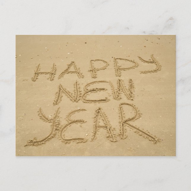 Carte Postale Bonne année dans le sable (Devant)