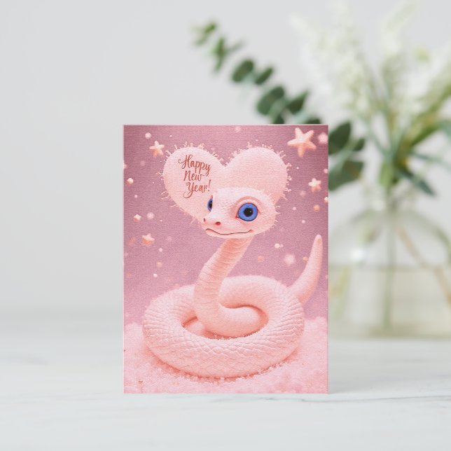 Carte Postale Bonne année de l'affiche du serpent (Debout devant)