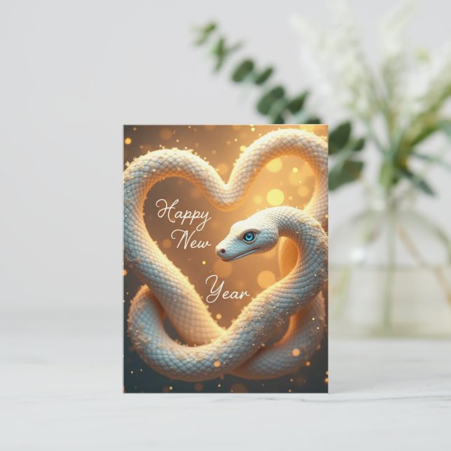 Carte Postale Bonne année du serpent à bois (Debout devant)