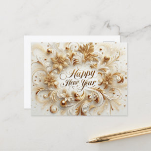 Carte Postale Bonne année élégante en or
