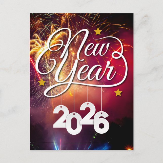 Carte Postale Bonne année - Festive Celebration Design (Devant)