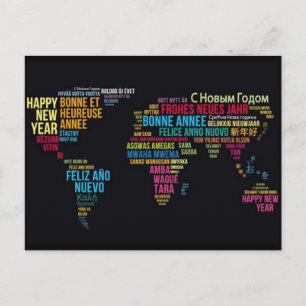 Carte Postale Bonne année monde