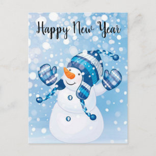 Carte Postale Bonne année Snowman