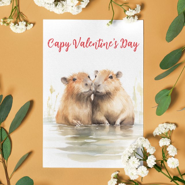 Carte Postale Bonne Capy Valentine's day Capabara Love (Créateur téléchargé)