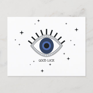 Carte Postale Bonne chance bleu oeil talisman, mal protection de
