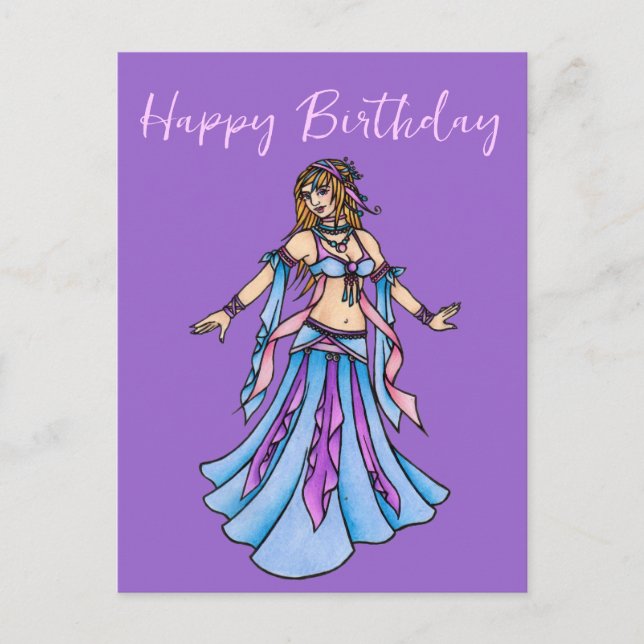 Carte Postale Bonne danseuse du ventre d'anniversaire (Devant)