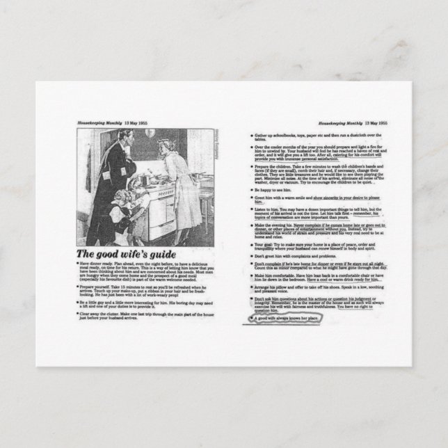 Carte Postale bonne épouse (Devant)