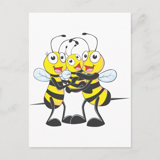 Carte Postale Bonne famille d'abeilles (Devant)