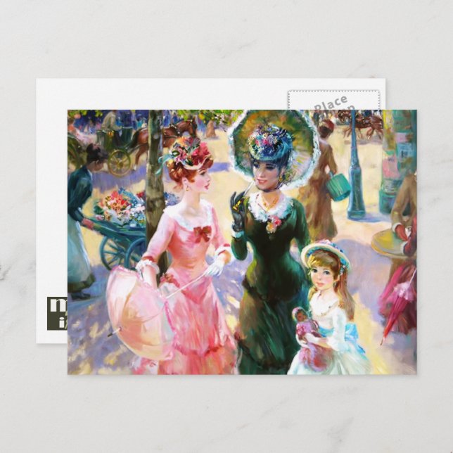 Carte Postale Bonne fête des mères. Art vintage (Devant / Derrière)