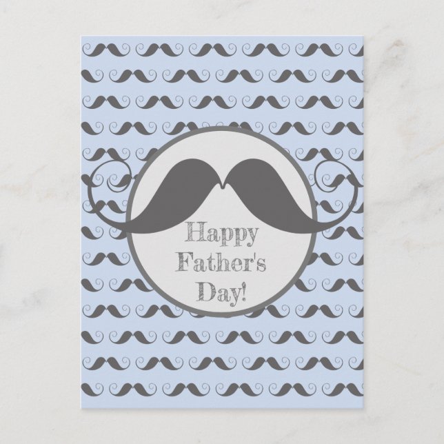 Carte Postale Bonne Fête des pères - Fun Mustache Motif (Devant)