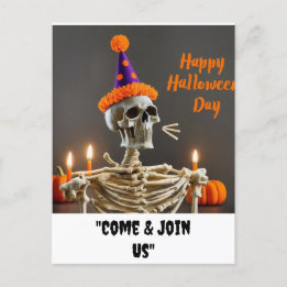 Carte Postale "Bonne fête d'Halloween venez nous rejoindre"