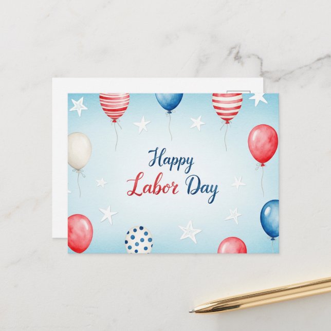 Carte postale Bonne Fête du Travail (Devant/Arrière en situation)