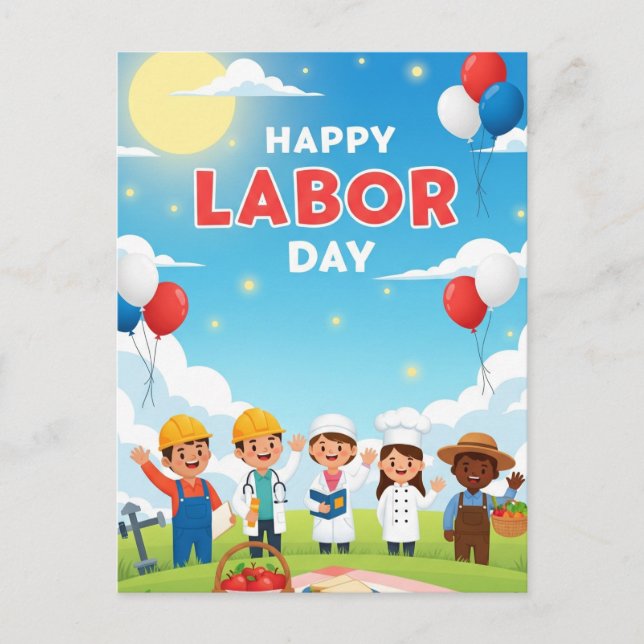 Carte Postale Bonne fête du travail (Devant)