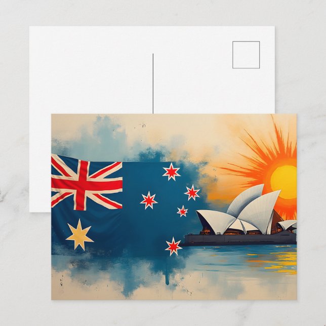 Carte Postale Bonne fête nationale australienne (Devant / Derrière)