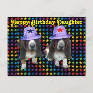 Carte postale Bonne fille Anniversaire Basset Sta