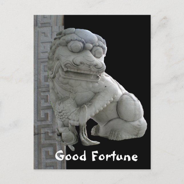 Carte Postale Bonne Fortune Foo Dog (Devant)
