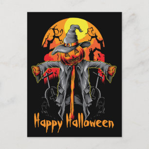 Carte Postale Bonne Halloween Scarecrow