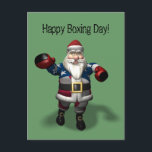 Carte Postale Bonne journée de boxe !<br><div class="desc">vous êtes-vous déjà demandé ce qu'il fait après noël soir? se réchauffer pour certains sports - ne vous inquiétez pas,  il est un gars mou et ne vous battra pas veste avec la bannière étoilée (rouge blanc et bleu) s'adapte bien</div>