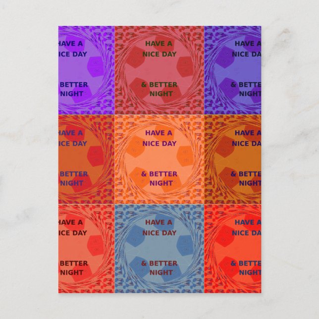 Carte Postale Bonne journée et meilleur Night Pop Art Imprimer (Devant)