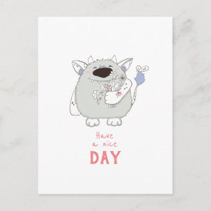 Carte Postale Bonne Journée / Monstre Drôle