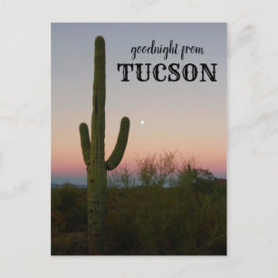 Carte Postale Bonne nuit de Tucson Saguaro Sunset